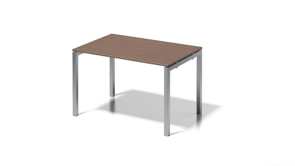 Bisley Cito bureau, 730 mm U-frame met vaste hoogte, H 19 x B 1200 x D 800 mm, walnoot/zilver, DUF1208WN355