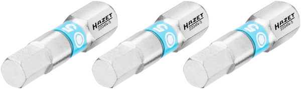Hazet bit, massief zeskant 6,3 (1/4 inch), binnenzeskant profiel, 5 mm, aantal gereedschappen: 3, sleutelwijdte: 5 mm, 2204N-5/3