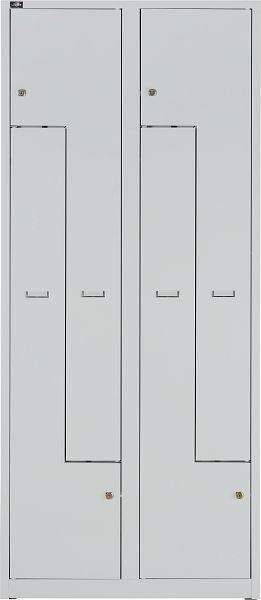 Bisley LIGHT multifunctionele kledingkast LIGHT Z kledingkast LIGHT, 1 vak voor 2 gebruikers, lichtgrijs, GL04Z245