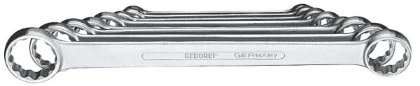 GEDORE dubbele ringsleutelset, platte uitvoering, 8-delig, 6061700