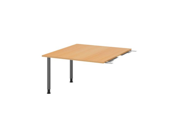 Hammerbacher tussenplaat VKT, kleur tafelblad: beuken, plaat: 1200 x 1300 x 25 mm, ronde buisbasis grafiet, werkhoogte: 720 - 740 mm, VKT12C/6/G