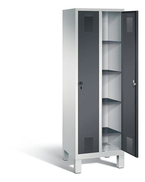 C+P washok Evolo, H1850xW610xD500mm, kleur: lichtgrijs / zwartgrijs, 48010-20B S10029
