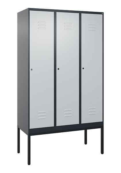 C+P luierkluis Classic PLUS met middenwand, frame, 3 vakken, 2120x1200x500mm, 7016/7035, cilindersloten, 0800307-32F S10028