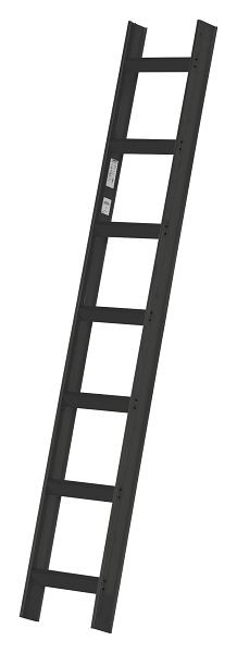 HYMER dakladder, RAL 7016 antraciet gecoat, 7 sporten, lengte 1,95 m, 409207