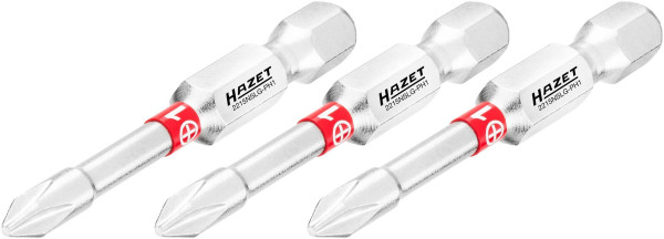 Hazet bit, massieve zeskant 6,3 (1/4 inch), Phillips profiel PH, PH1, aantal gereedschappen: 3, lange uitvoering, sleutelmaat: PH1, 2215NSLG-PH1/3