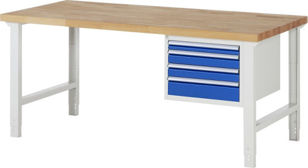RAU werkbank serie 7000 - model 7132, B2000 x D900 x H790-1140 mm, systeemonderstel B2000 x D850 x H750-1100 mm, 03-7132A1-209B4H.11