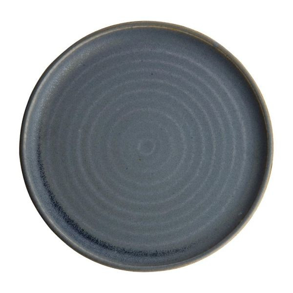 Olympia canvas rond bord met smalle rand granietblauw 26.5cm, VE: 6 stuks, FA303