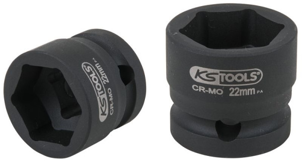 KS Tools Slagdopsleutel-zeskant 1/2", extra kort, 22,0 mm, 515.0071