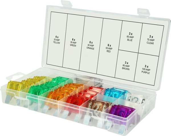 KS Tools assortiment autozekeringen, 20-100A, 36 stuks, 970.0730