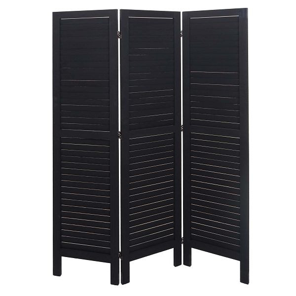 Mendler Paravent HWC-G30, scheidingswand, room divider, shabby look 170x120cm, antraciet, 67521