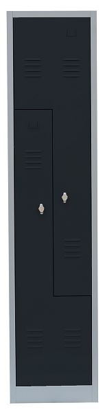 Lüllmann stalen Z kledingkast, 1800 x 415 x 500 mm, lichtgrijs/antracietgrijs, 525108