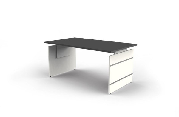 Kerkmann in hoogte verstelbaar zijbureau, vorm 4, B 1600 x D 800 x H 680-760 mm, antraciet, 114426.1