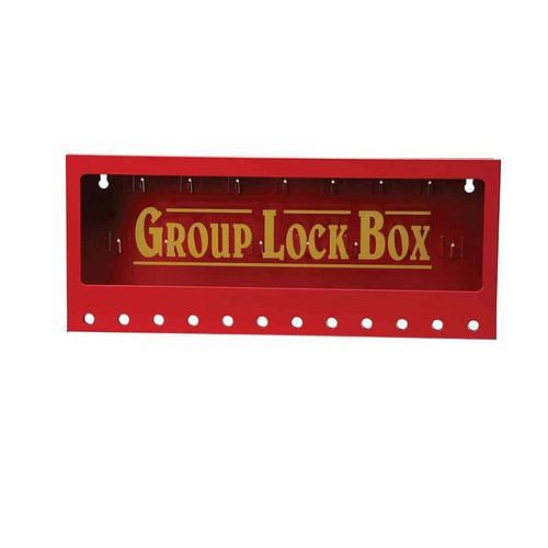 DENIOS groepssluitdoos van metaal, voor wandmontage, B 406 mm, 308056