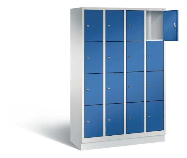 C+P lockerkast Evolo, H1800xB1190xD500mm, kleur: lichtgrijs / gentiaanblauw, 48020-404 S10000