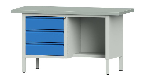 ANKE werkbanken kistwerkbank, model 303 E, 1500 x 700 x 840 mm, RAL 7035/5012, ZBP 40 mm, 510.306