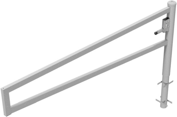 Schake draaipadbarrière, om in beton te plaatsen, thermisch verzinkt, totale breedte: 2500 mm, met profielcilinderslot, 4013_25Z