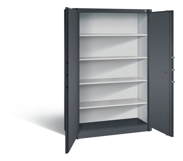 C+P brandwerende kast Certos, H1950xB1200xD500mm, kleur: zwart-grijs, dagschoot, 5 OH, 1180-00 S10049