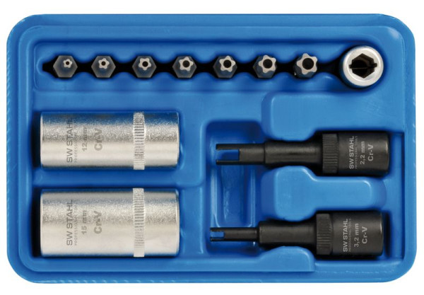SW-Stahl airconditioning speciale dopsleutelset, 12-delig, 61719L