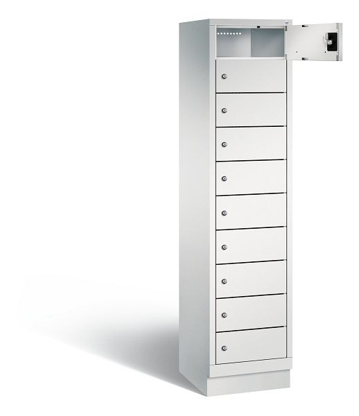 C+P lockerkast Evolo, H1850xB420xD500mm, kleur: lichtgrijs, 48020-1210 S10016
