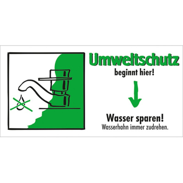 Steen HGS motivatiebord Bespaar water! Draai de kraan altijd dicht, rechthoekig, 35.6956