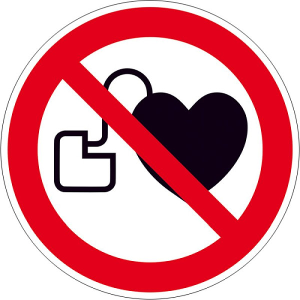 Stein HGS HGS verbodsbord, geen toegang voor mensen met pacemakers of geïmplanteerde defibrillatoren, 50mm/film, rol van 500, 31.a6260