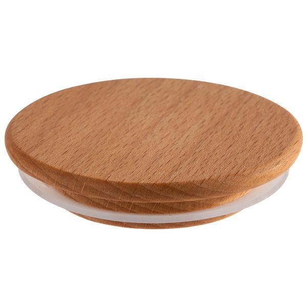 APS 12 deksels voor weckpotten, Ø 7 x 1,5 cm, beukenhout, met siliconenafdichting, inhoud: 12 stuks, 82363