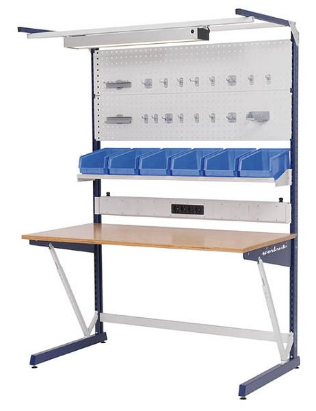 Bedrunka + Hirth werkraster met meerwandige opbouw, 1x energiekanaal, 1x legplank, 2x geperforeerde wand Afmetingen in mm (BxDxH): 1500 x 800 x 2070, 07899.01
