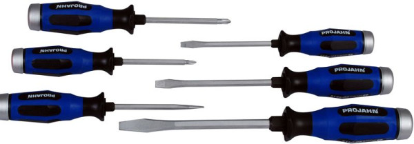 Projahn schroevendraaierset 6 stuks (PH + gleuf) met doorlopend blad, slagkap en, 5199