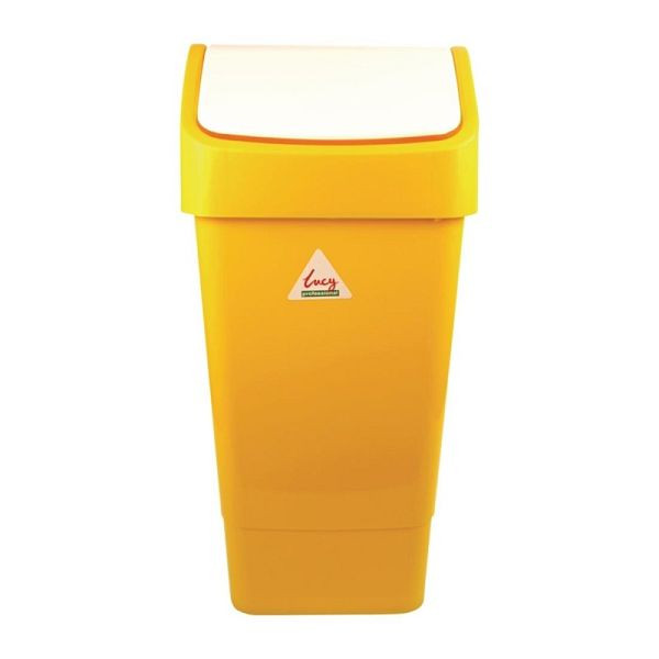 SYR afvalbak met klapdeksel geel 50L, CC080
