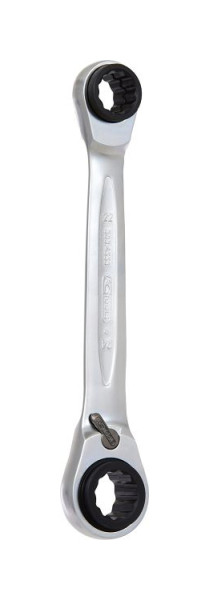 KS Tools 4 in 1 GEARplus omschakelbare dubbele ratelringsleutel, 21x22x24x27mm, 503.4553