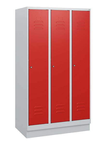 C+P luierkluis Classic PLUS, onderbouw, 3 vakken, 1630x900x500mm, 7035/3020, cilindersloten, 0800205-30 S10017