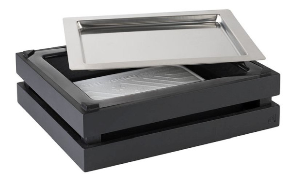 APS GN 1/2 inzet - SUPERBOX-, 32,5 x 26,5 cm, hoogte: 8,5 cm, polystyreen, zwart, geschikt voor GN 1/2, 11617