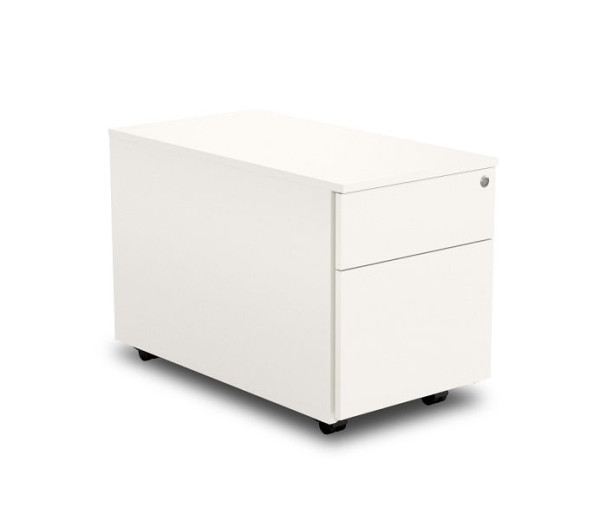 Kerkmann rolcontainer met centrale vergrendeling, fris, met 1 lade, B 430 x D 800 x H 540 mm, wit, 12455910