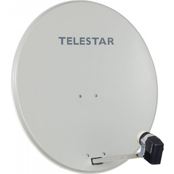TELESTAR DIGIRAPID 80 A lichtgrijze aluminium satellietantenne inclusief SKYTWIN HC LNB voor 2 deelnemers, 5109733-AB