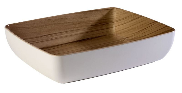 APS GN 1/2 kom -FRIDA-, 32,5 x 26,5 cm, hoogte: 7,5 cm, melamine, binnenkant: houtlook, buitenkant: wit, 84589
