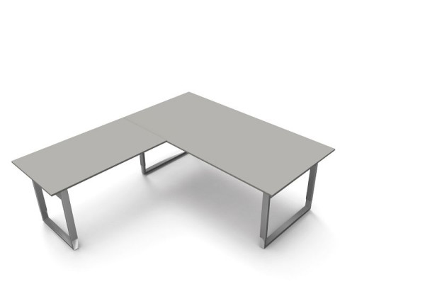 Kerkmann bureau extra groot / vergadertafel B 2000 x D 1000 x H 680-820 mm, vorm 5, kleur: grafiet, 11407012