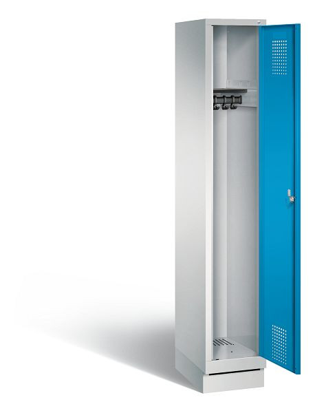 C+P garderobe Evolo, H1800xB320xD500mm, kleur: lichtgrijs / lichtblauw, 48020-10 S10011