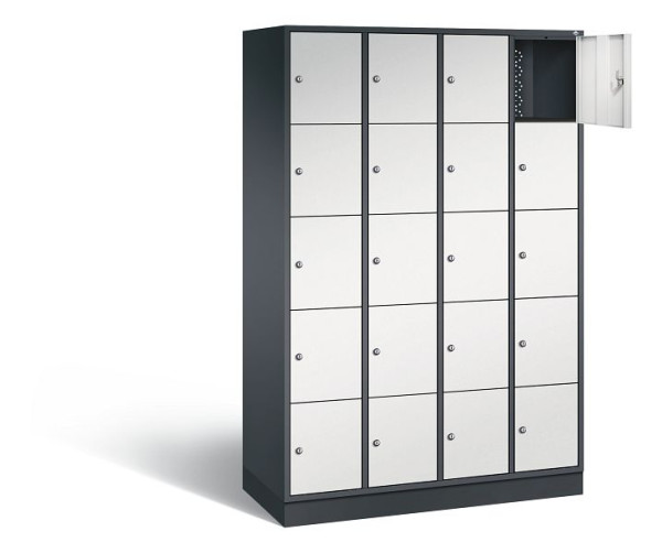 C+P lockerkast Intro, H1950xW1220xD490mm, kleur: zwartgrijs/lichtgrijs, 8570-401 S10179