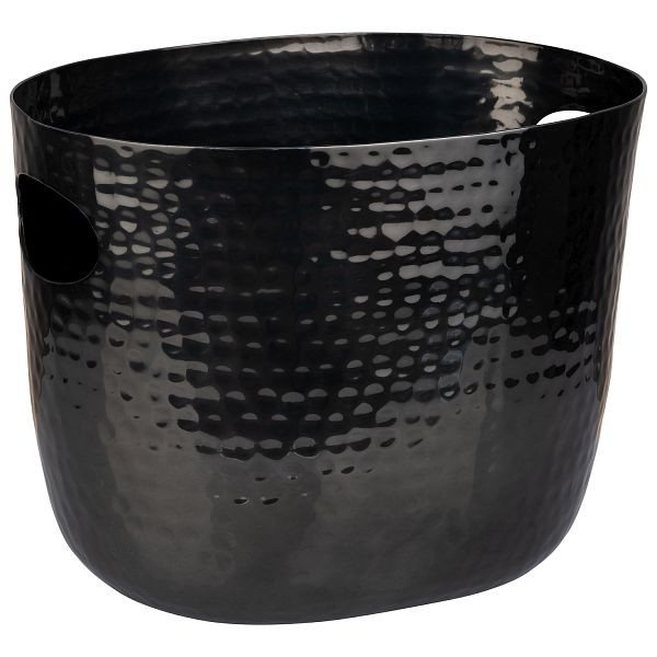 APS wijn-/champagnekoeler, 25,5 x 19 x 20 cm, aluminium, gunmetal look, gehamerd oppervlak, met 2 zijopeningen, 3,9 liter, 36109