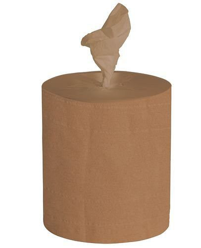 DENIOS poetsdoek van gerecycled papier, met EU Ecolabel, 2-laags, bruin, 1 pallet, 28 rollen van elk 480 m, 289753