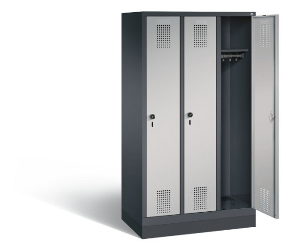 C+P schoolkluis Evolo, H1600xB900xD500mm, kleur: zwart-grijs/wit aluminium, 480206-30 S10063