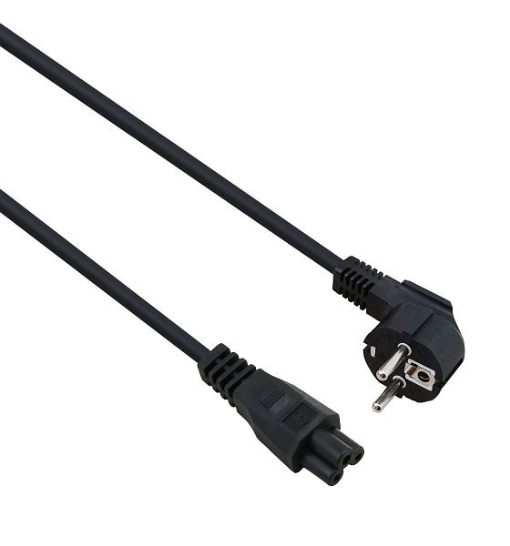 Helos netaansluitkabel, veiligheidsstekker 90° naar C5, zwart, 1,8m, 262743