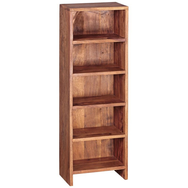 Wohnling CD-plank MUMBAI massief sheeshamhout, 90 cm hoog, 5 vakken, natuurlijke landhuisstijl, WL1.763