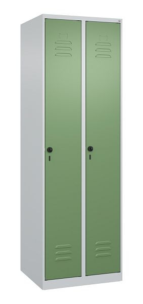 C+P multifunctionele kast Classic PLUS, wasruimte, 2 vakken, 1850x600x500mm, 7035/6011, veiligheidsdraaigrendel, deuren rechtsaanslag, 080000-20B S10006
