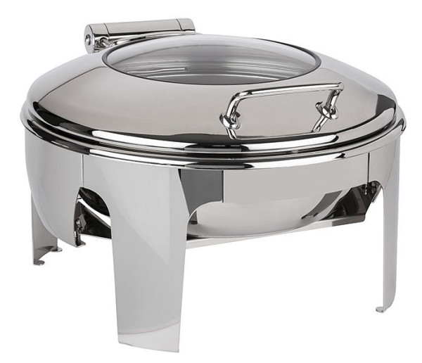 APS Chafing Dish rond, 46 x 50 cm, hoogte: 30 cm, roestvrij staal, - EASY INDUCTION -, 1 frame, 1 waterbak, 12324