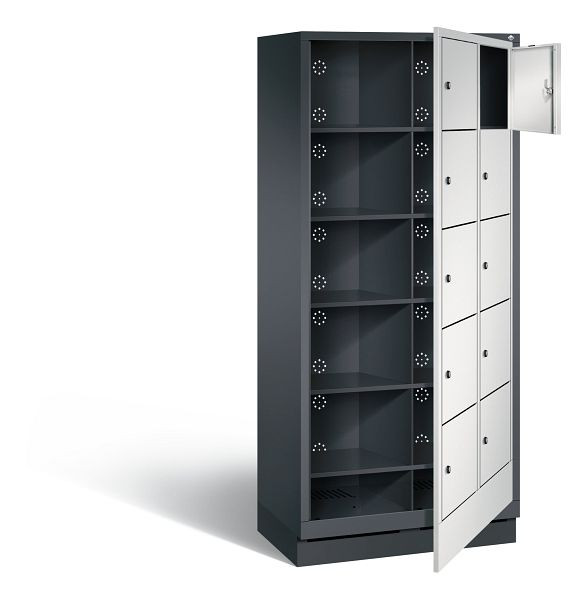 C+P wasautomaat Evolo, H1800xW810xD500mm, kleur: zwartgrijs/lichtgrijs, 48160-205 S10036