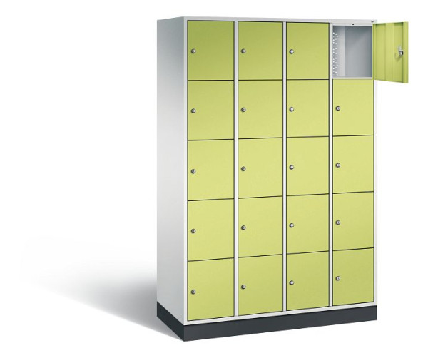 C+P lockerkast Intro, H1950xB1220xD490mm, kleur: lichtgrijs / virid groen, 8570-401 S10043