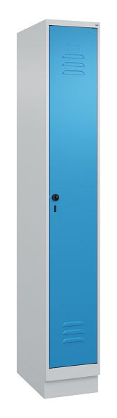 C+P Umkleidespind Classic PLUS, Sockel, 1950x300x500mm, 7035/5012, Drehriegel, 080020-10 S10004