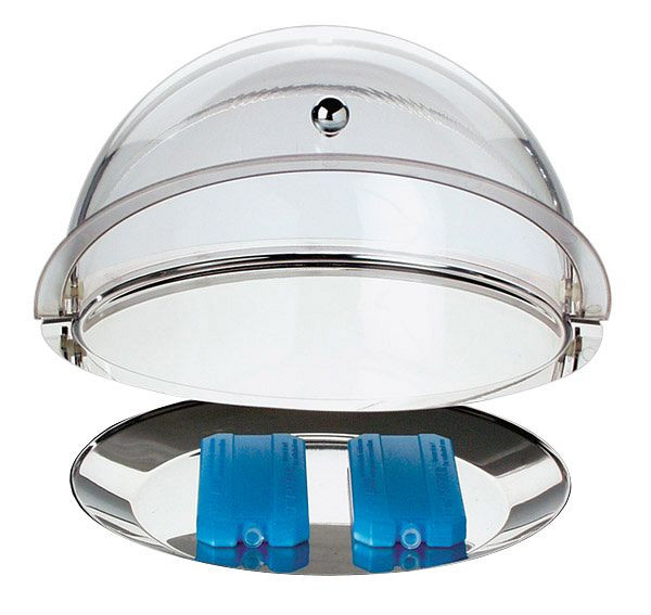 APS thermoset 5 stuks, Ø 38 cm, hoogte: 24 cm, RVS, 1 rolkap, koelbaar, Ø 35 cm RVS schaal 18/0, 09082