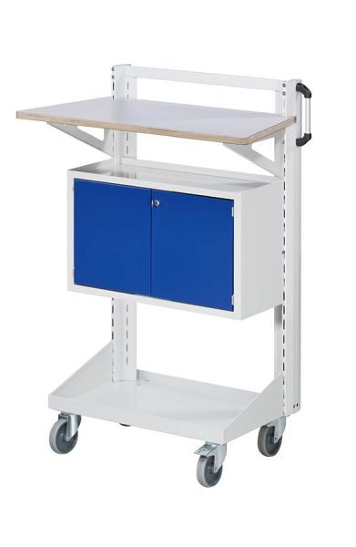 ANKE werkblad en kast voor onderkast; 800x450x1350 mm; RAL 7035/5010; met 1x werkblad KSP; 1x hangkast 450 mm hoog, 962.042